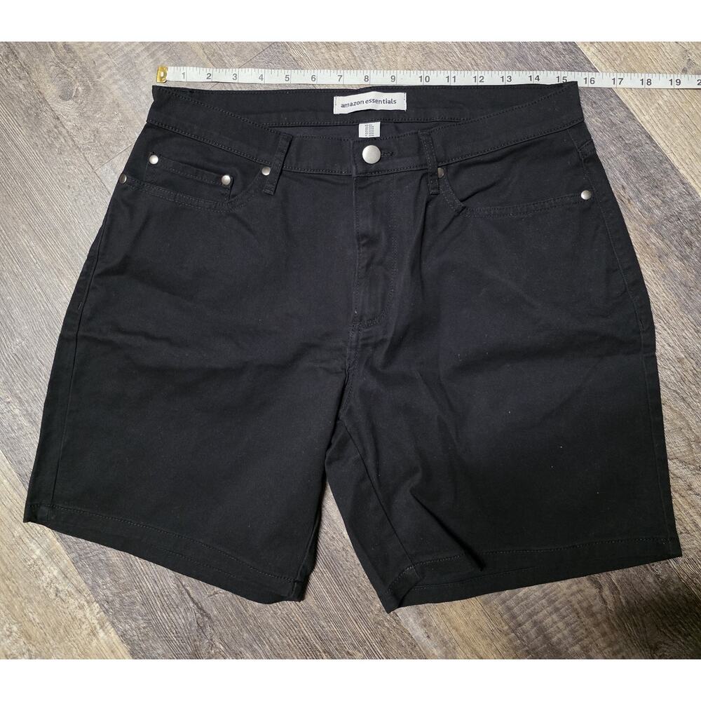 Amazon Essentials Mens Shorts Size 31 Black 5-Pocket Cotton Stretch